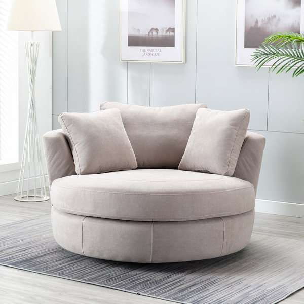 Oversized Round Swivel Chair Slipcover Sure Fit Stretch Jacquard